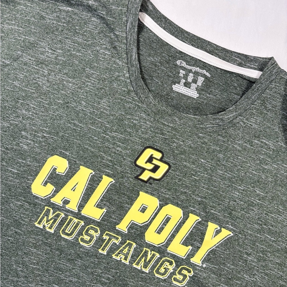 Champion Elite Heathered Green Cal Poly Mustangs Quick Dry Shirt | Size  L